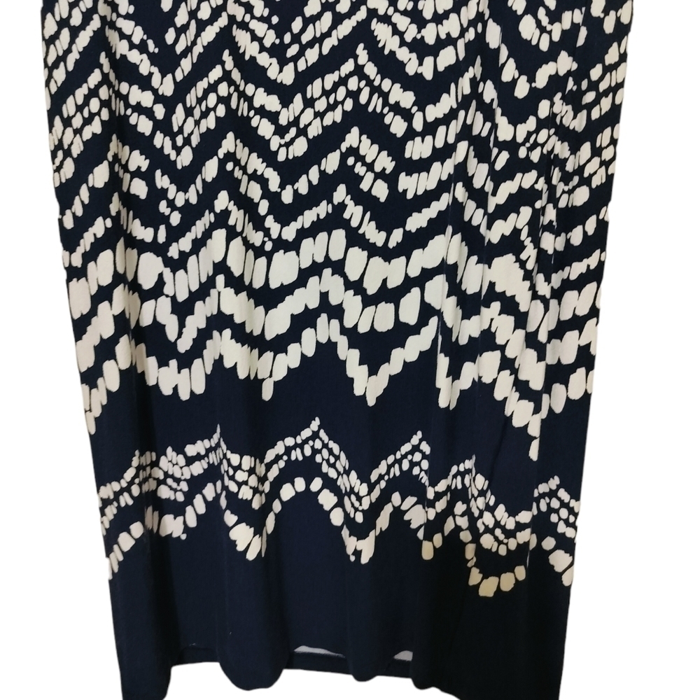 1114)Zenergy by Chico's Navy and White Knit Short Sleeve Pullover Dress Size 2/L - Picture 3 of 8